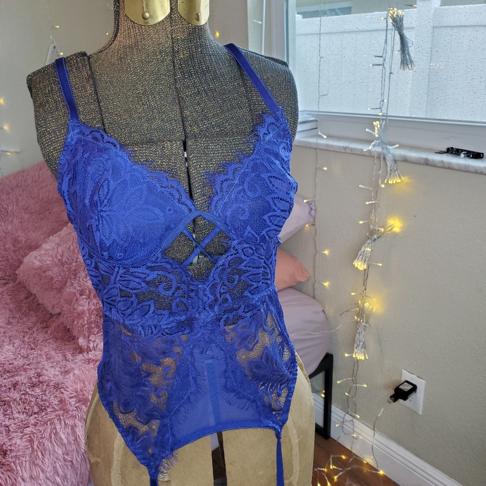 Lacey blue lingerie